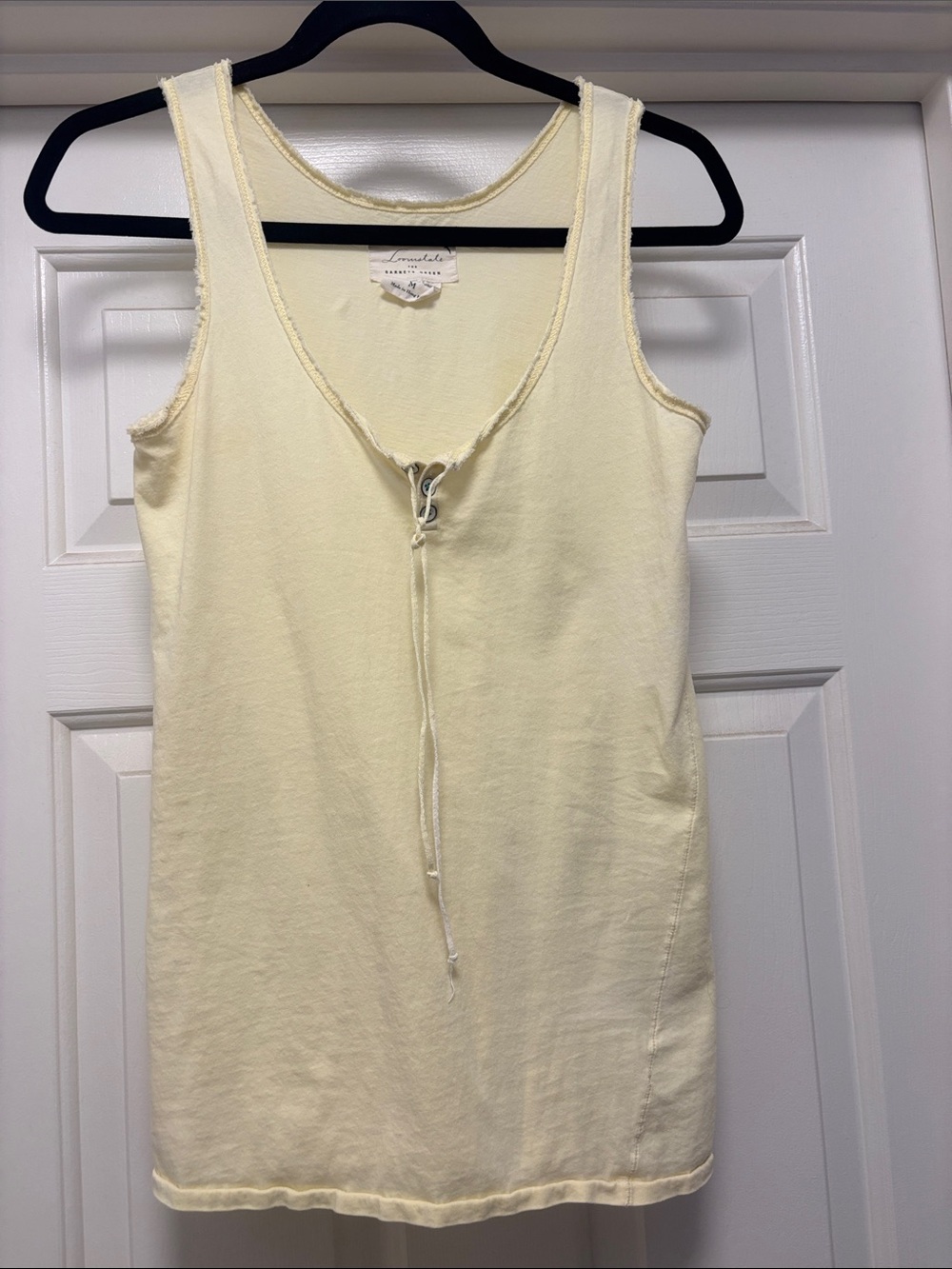 Loomstate Pale Yellow Tie-Front Tank Top